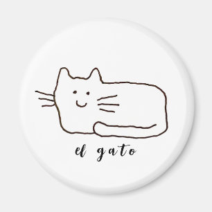 Íman Gato de desenho animado El Gato Doodle Linha