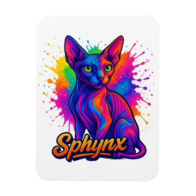 Íman Gato de Esfinge de Pop para-Arte Vibrante - Modern (Vertical)