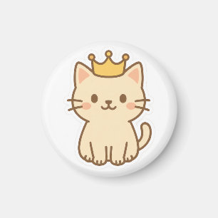Íman Gato de Fofinho majestoso com uma Coroa