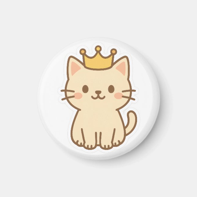 Íman Gato de Fofinho majestoso com uma Coroa (Frente)