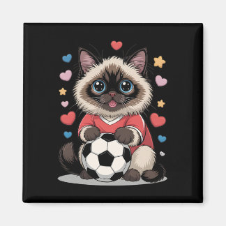 Íman Gato de Futebol Kawaii Só Garota que Ama Birman Wi