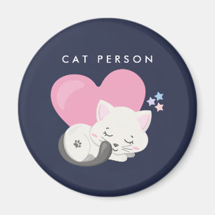 Íman Gato De Gato De Gatinho Branco De Texto Bonito Dor