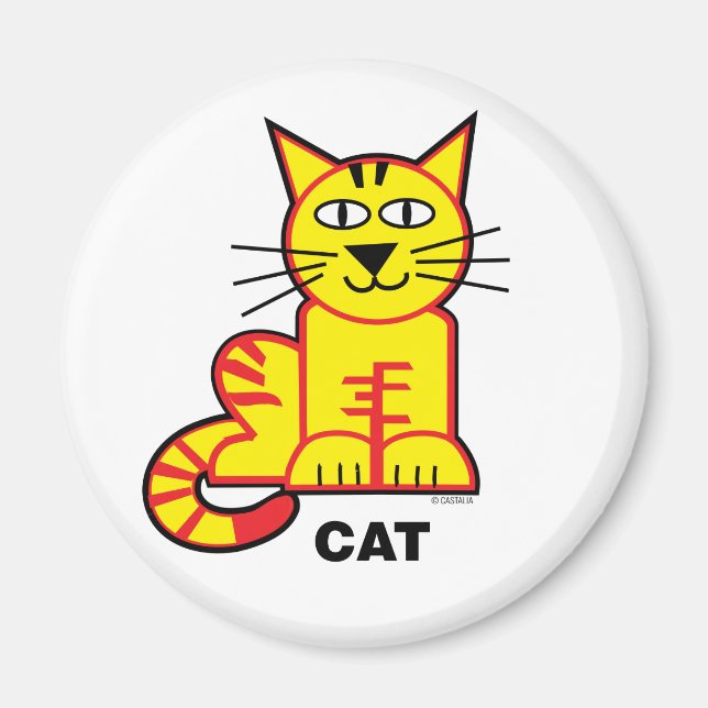 Íman Gato de Gato para Crianças Felizes (Frente)