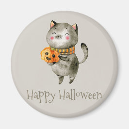 Íman Gato de Halloween bonito com abóbora | Magnet