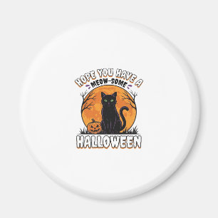 Íman Gato de Halloween Meow-Some Design de Gravura Vint