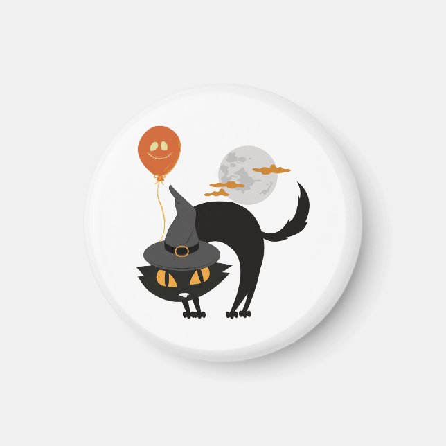 Íman Gato de Halloween Spooky (Frente)