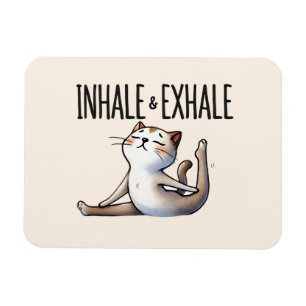Íman Gato de ioga - Inalar e Exalar