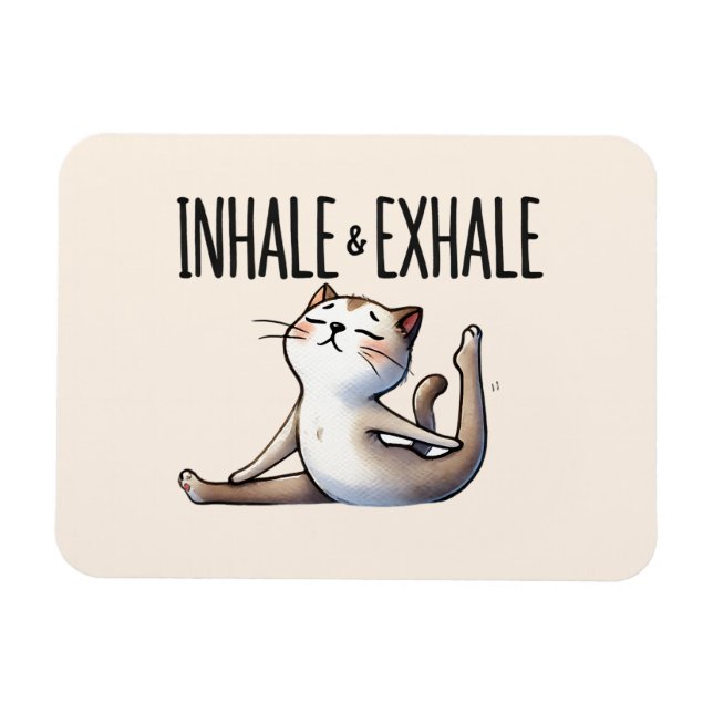 Íman Gato de ioga - Inalar e Exalar (Horizontal)
