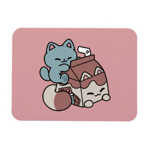 Íman Gato de Leite de Chocolate Kawaii – Bebida Aconche