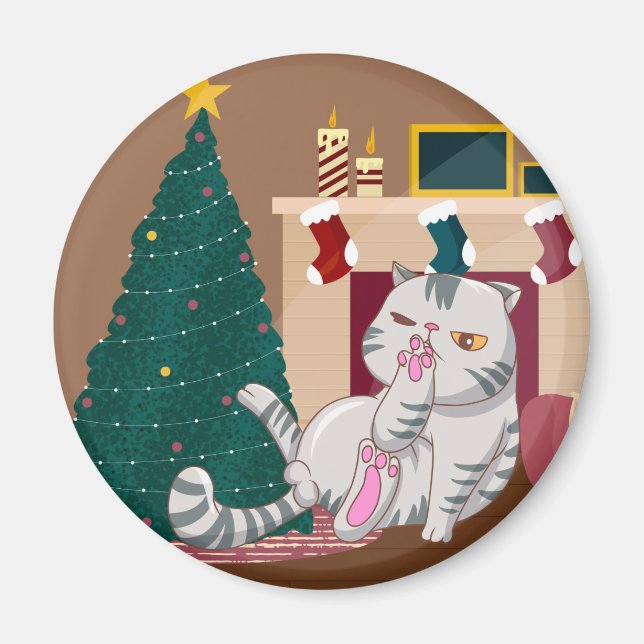 Íman Gato de Natal (Frente)