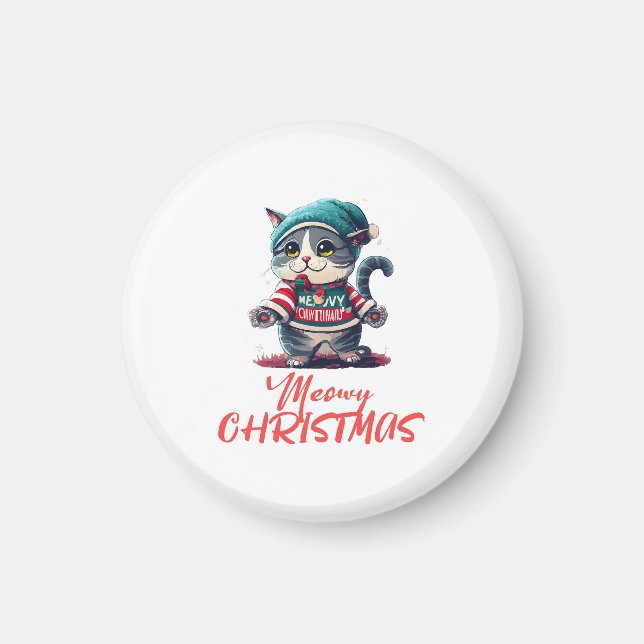 Íman Gato de Natal (Frente)