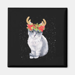 Íman Gato De Natal Com Camisa De Passos De Ventilador C