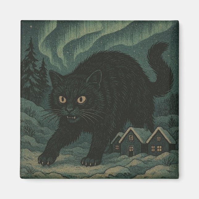 Íman Gato de Natal Yule islandês (Frente)
