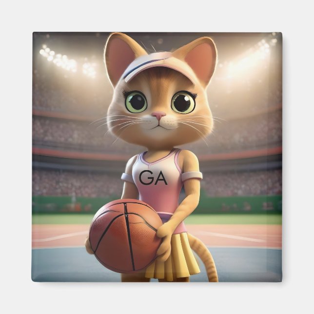 Íman Gato de Netball feminino (Frente)