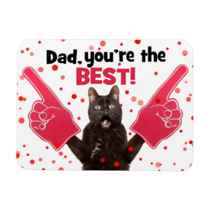 Íman Gato de Pai Feliz Dia de os pais com Dedos de Esp