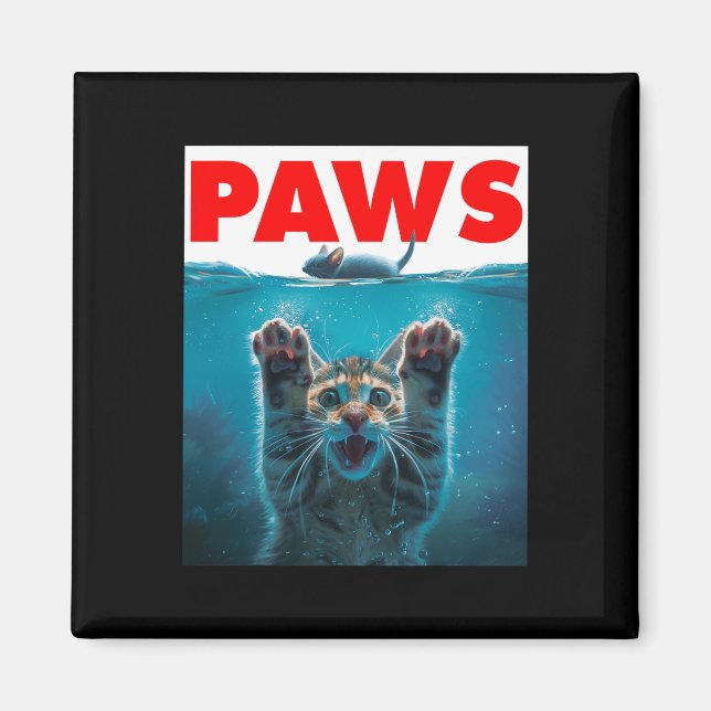 Íman Gato De Pata E Gatinho Humorístico Com Rato Perdid (Frente)