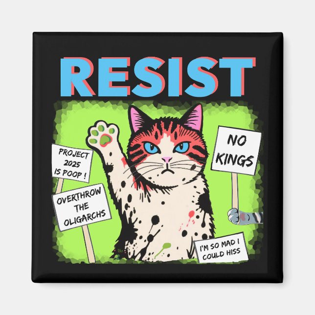 Íman Gato de Protesto de Resistência (Frente)