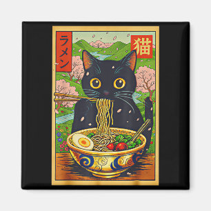 Íman Gato de Ramen Fofo Flores da Natureza Anime de Mac