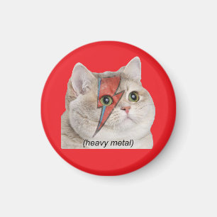 Íman Gato de respiração pesada Meme Heavy Metal Rocker