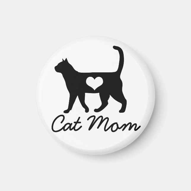Íman Gato de Silhute Preto Mãe (Frente)