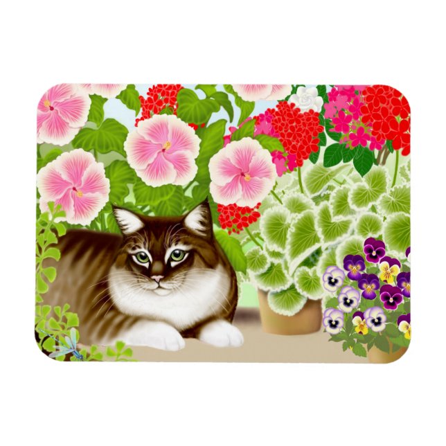 Íman Gato de Tigre em Patio Magnet Premium da Selva (Horizontal)