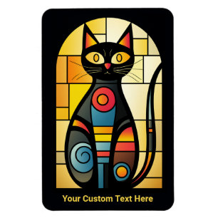 Íman Gato de Vidro Mantejado de Texto Personalizado
