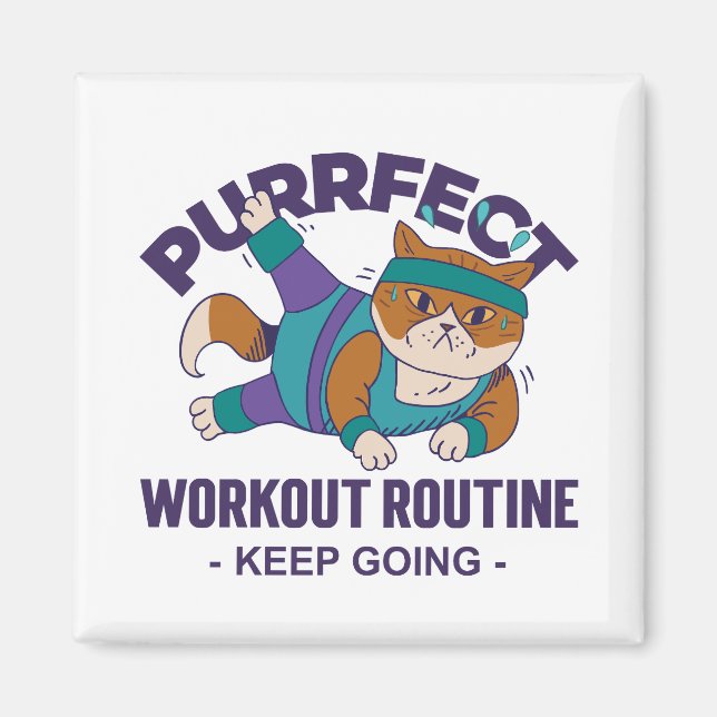 Íman Gato de Workout Whimsical (Frente)