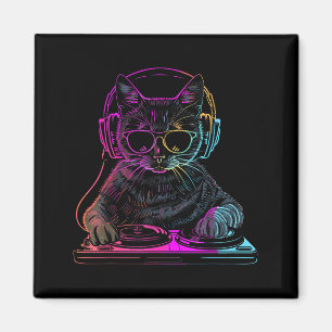 Íman Gato Dj Edm Techno House Música Gato Engraçado Ama