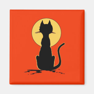 Íman Gato do Dia das Bruxas com ~ da lua
