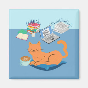 Íman Gato do Escritor de Procrastinação