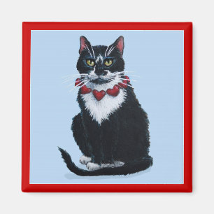 Íman Gato do smoking com corações