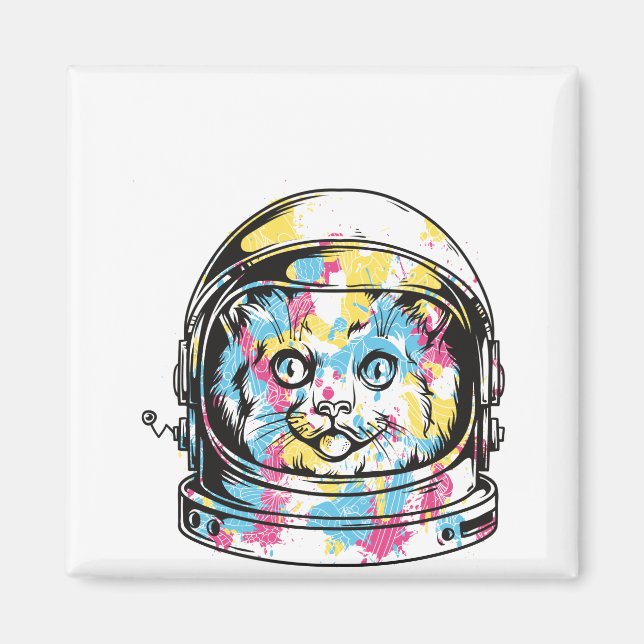 Íman Gato dos astronautas lindos (Frente)