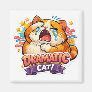 Íman Gato Dramático Engraçado Chorando Arte de Reação d