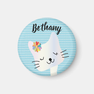 Íman Gato e Flores Cutis Personalizados