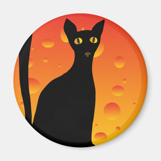 Íman gato e lua de bruxa (Frente)