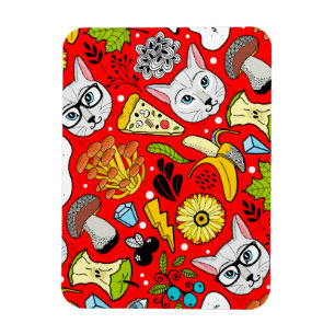 Íman Gato e ovo em vermelho