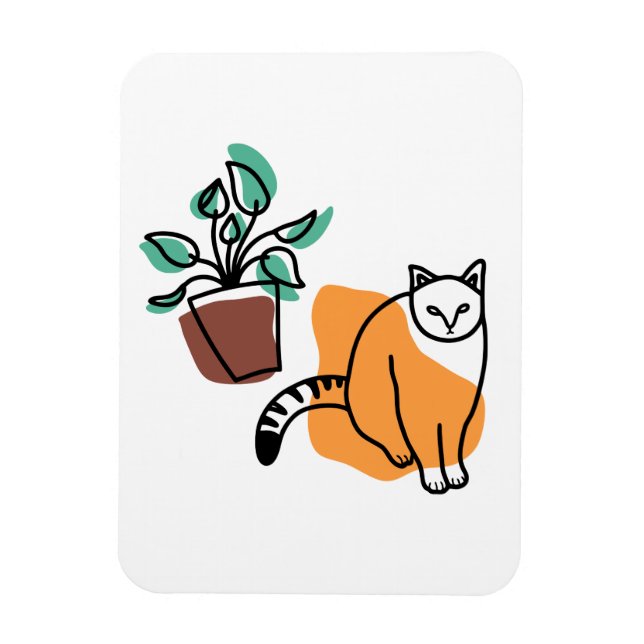 Íman Gato e planta (Vertical)