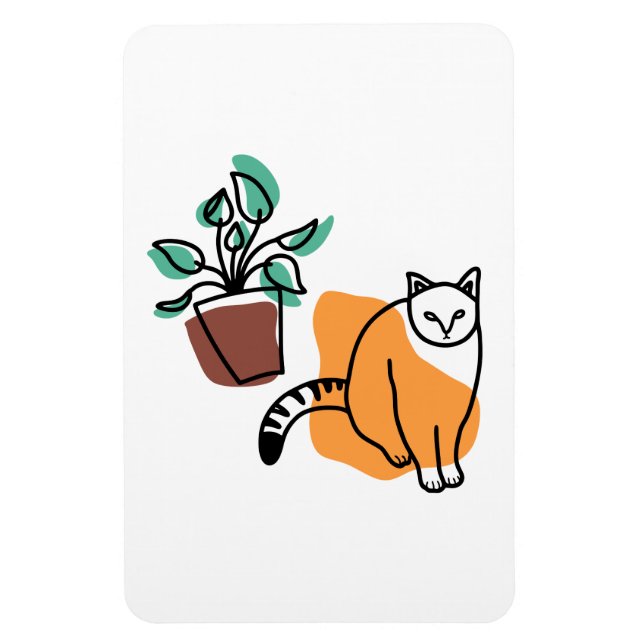 Íman Gato e planta (Vertical)