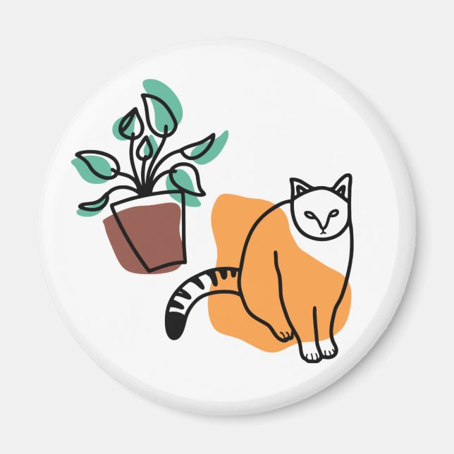 Íman Gato e planta (Frente)