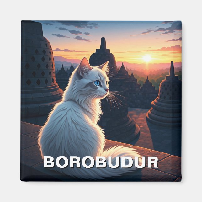 Íman Gato em Borobudur Indonesia Sunset (Frente)