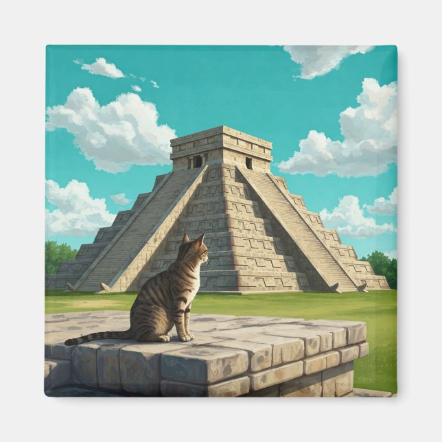 Íman Gato em Chichen Itza Viagem do México (Frente)