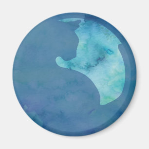 Íman Gato em círculo - Azul