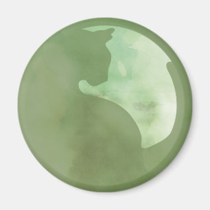 Íman Gato em Círculo - Magneta Verde
