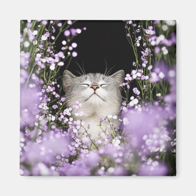 Íman Gato em Flores (Frente)
