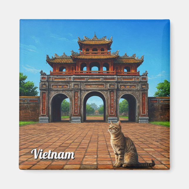 Íman Gato em Hue Imperial City Vietnam Viagem (Frente)