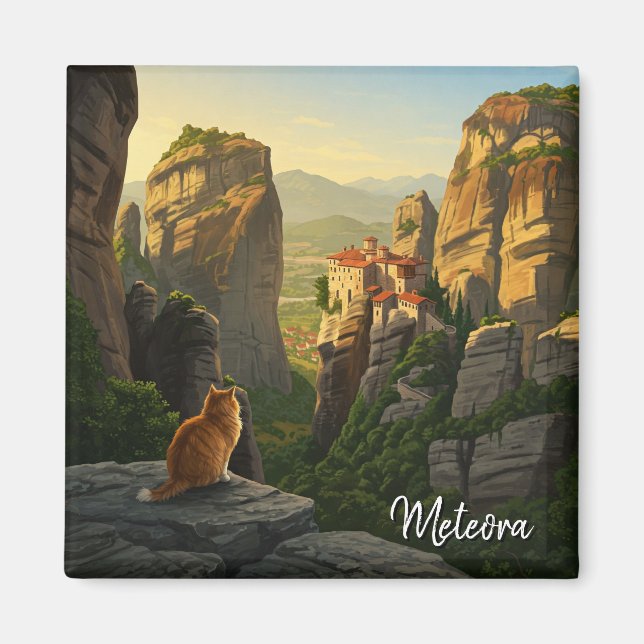 Íman Gato em Meteora Grécia Viagem (Frente)