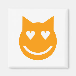 Íman Gato Emoji De Olhos Moldados Pelo Coração