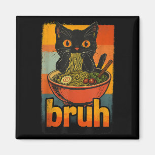 Íman Gato Engraçado Comendo Ramen Japonês Homens Mulher