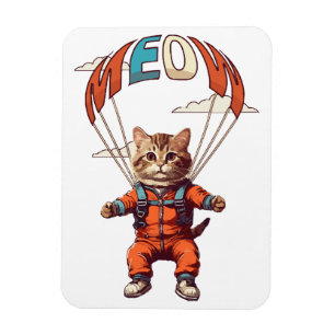 Íman Gato Engraçado de Paraquedismo