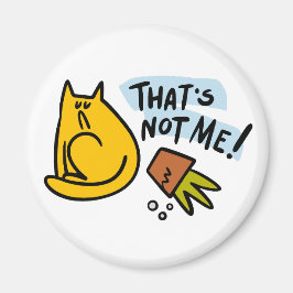 Íman Gato engraçado e pote de flor derrubado